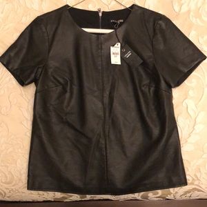 Short sleeve “leather” top